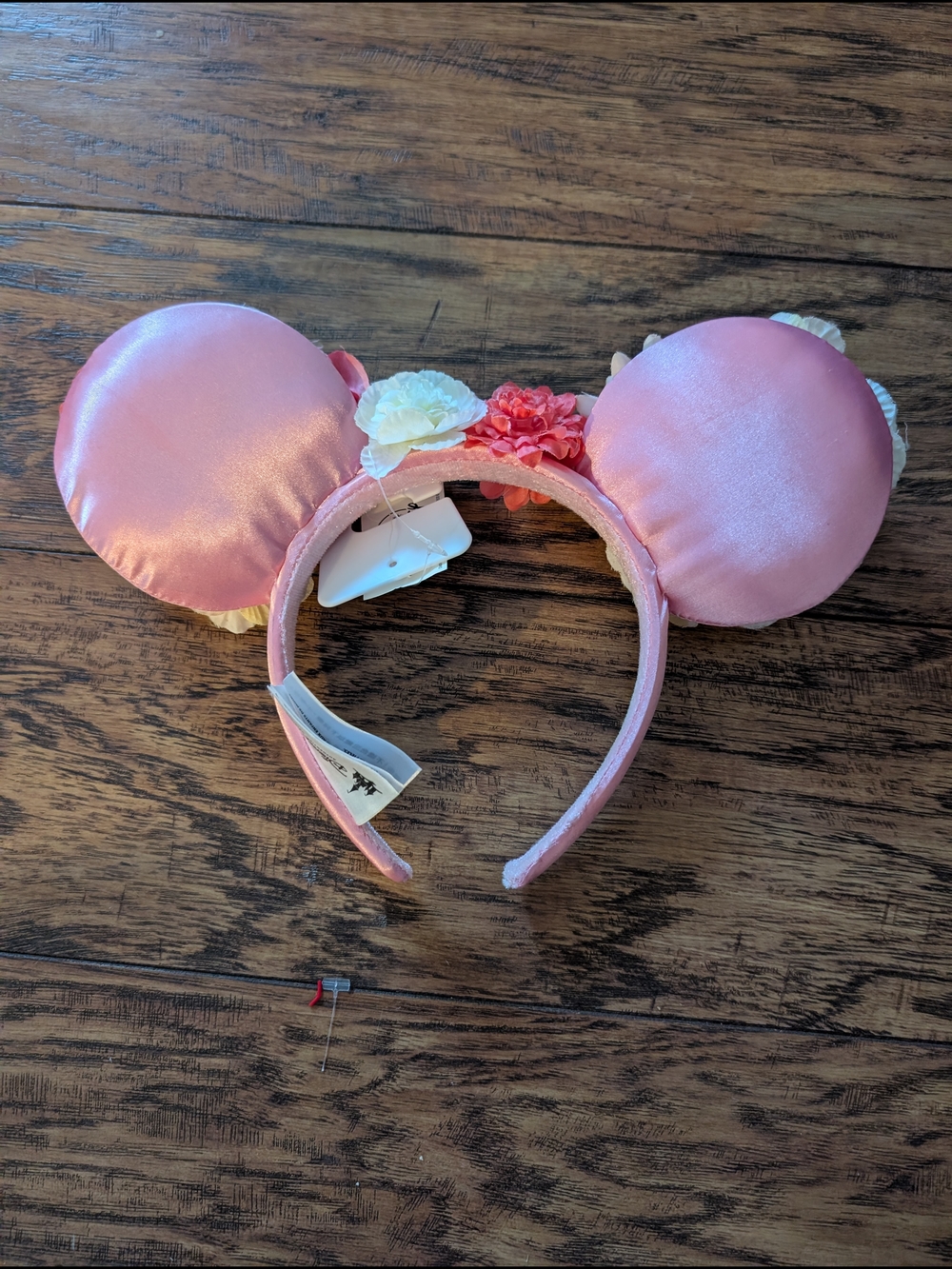 Disney Parks Pink and Cream Floral Minnie Mouse Ear Headband - Picture 4 of 4